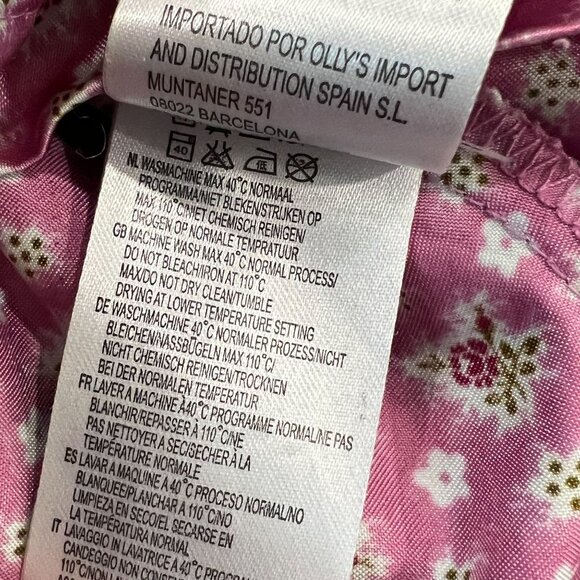 Oilily Girls 9-10 Denim Dress Floral Embroidery Butterfly Pink Accents Pleated S - Picture 12 of 13